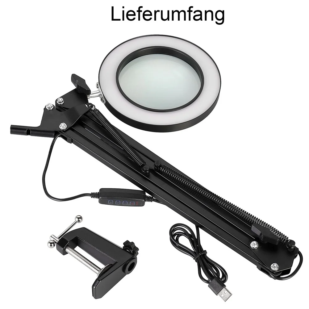 Desk Lamp with 5x Magnification Clip On Design Adjustable Brightness USB Powered Ideal for Reading Sewing and Soldering
Desk Lamp with 5x Magnification Clip On Design Adjustable Brightness USB Powered Ideal for Reading Sewing and Soldering
