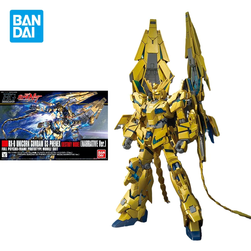 

Bandai Original Gundam Model Anime Figure HGUC 1/144 RX-0 UNICORN 03 PHENEX DESTROY MODE Action Figures Toys Gifts for Children