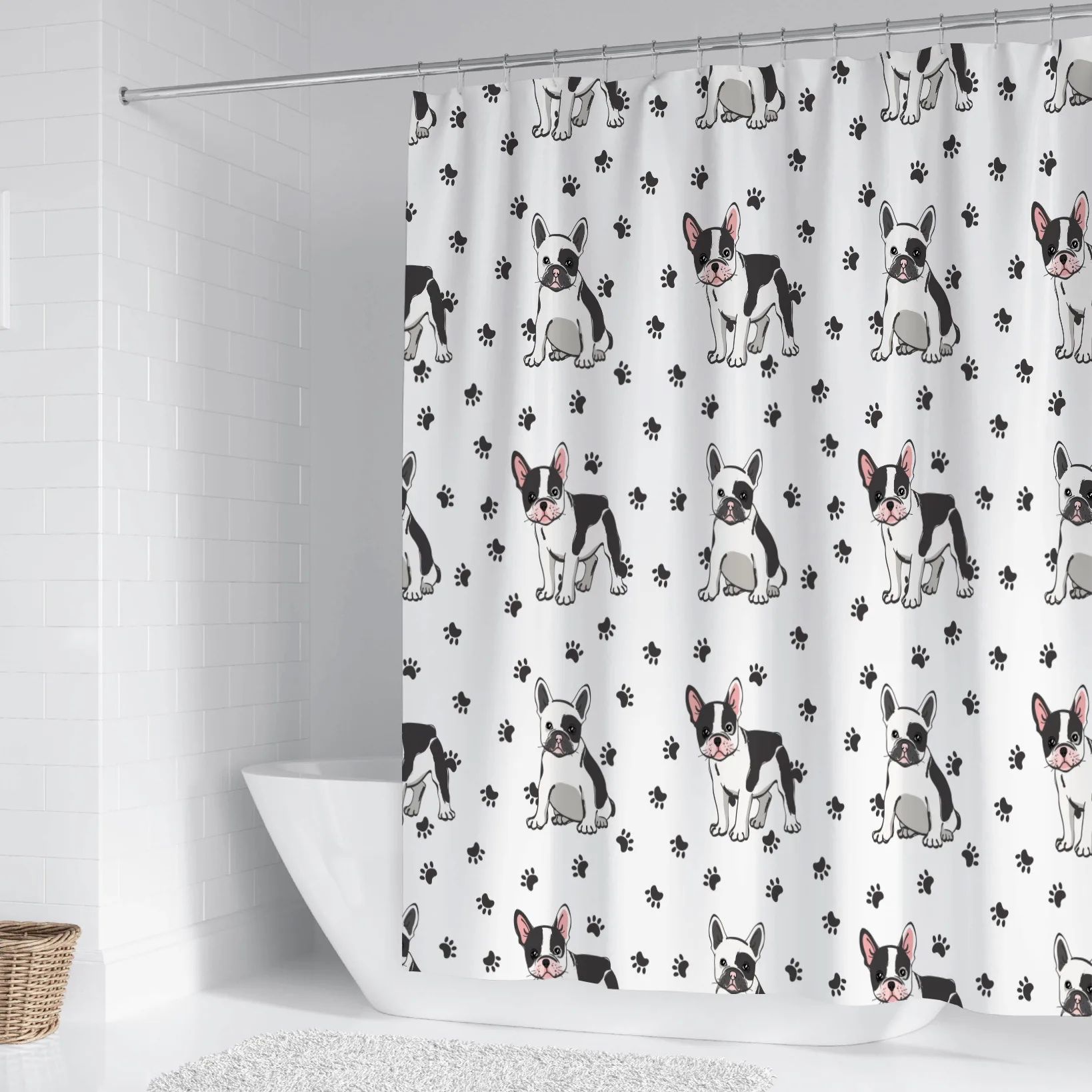 Занавеска для душа в виде лапы бульдога, Мультяшные животные, собака, аксессуары для ванной комнаты с крючками, подвесные водонепроницаемые...
Занавеска для душа в виде лапы бульдога, Мультяшные животные, собака, аксессуары для ванной комнаты с крючками, подвесные водонепроницаемые...