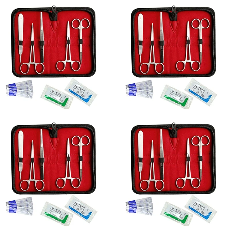 4 Set Suture Kit,Stainless Steel Training Instruments With Scalpel Blades For Veterinarian, Dissection Lab Students
4 Set Suture Kit,Stainless Steel Training Instruments With Scalpel Blades For Veterinarian, Dissection Lab Students