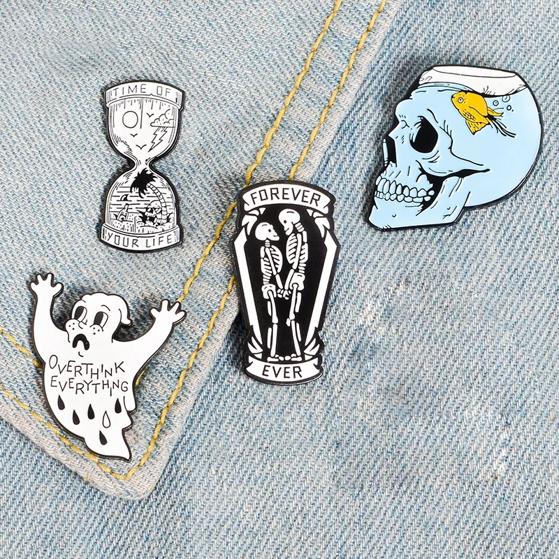 10 PCS / LOT Your Life Hourglass Enamel Pin Ghost Skeleton Fish Tank Skull Badge Brooch Bag Denim Shirt Lapel Pin Gothic
10 PCS / LOT Your Life Hourglass Enamel Pin Ghost Skeleton Fish Tank Skull Badge Brooch Bag Denim Shirt Lapel Pin Gothic