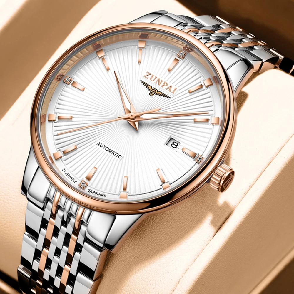 Business Watch Automatic Self-Wind Mechanical Wristwatches Men Fashion 41mm Stainless Steel Sapphire Crystal Waterproof Watches
Business Watch Automatic Self-Wind Mechanical Wristwatches Men Fashion 41mm Stainless Steel Sapphire Crystal Waterproof Watches