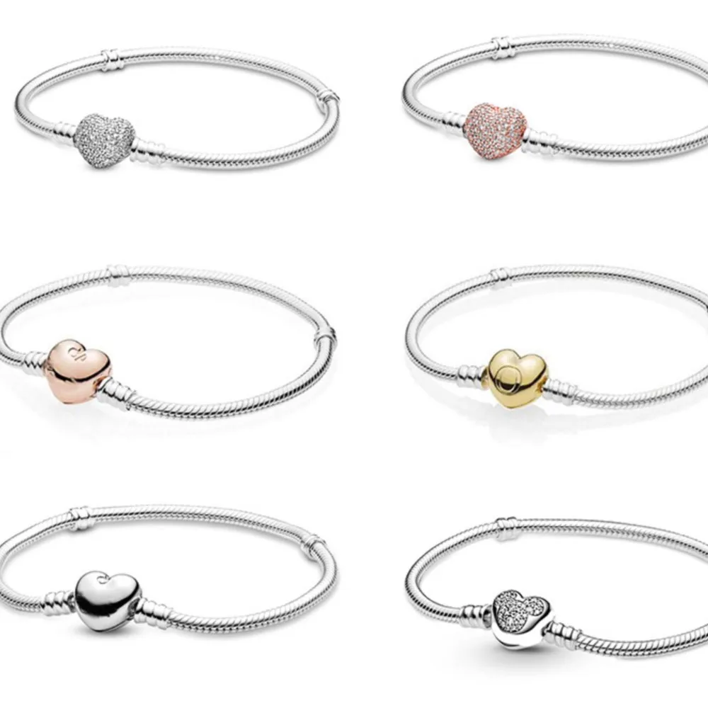 925 sterling Silver Valentine's Day Round Beads Heart Snake Bracelet fits Pandora charm beads DIY making gifts
925 sterling Silver Valentine's Day Round Beads Heart Snake Bracelet fits Pandora charm beads DIY making gifts