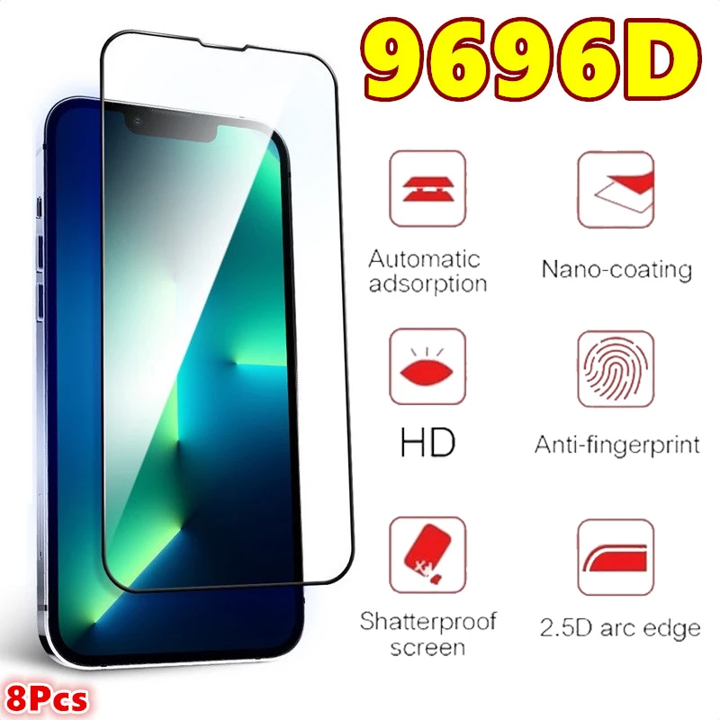 9696D Full Cover Screen Protector On the For iPhone 13 12 11 Pro Max Mini Tempered Glass For iPhone 7 8 Plus X XR XS MAX SE 2020
9696D Full Cover Screen Protector On the For iPhone 13 12 11 Pro Max Mini Tempered Glass For iPhone 7 8 Plus X XR XS MAX SE 2020