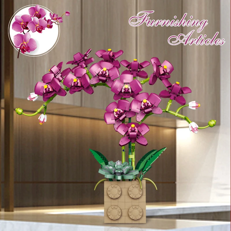 Building Blocks Orchid Series Bonsai Girl Flowers Adult Flower Arrangement Assembly Toys For Gifts
Building Blocks Orchid Series Bonsai Girl Flowers Adult Flower Arrangement Assembly Toys For Gifts