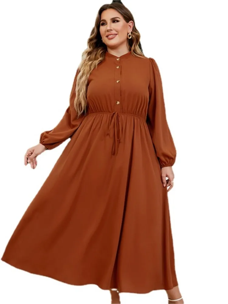 4XL Plus Size Shirt Dress Women Drawstring High Waist Full Sleeve Robes Autumn New Solid Fashion Casual Big Size Long Dress 2022
4XL Plus Size Shirt Dress Women Drawstring High Waist Full Sleeve Robes Autumn New Solid Fashion Casual Big Size Long Dress 2022