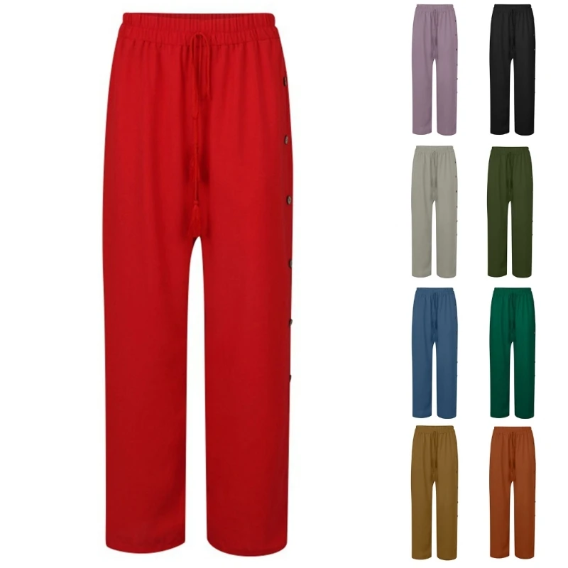 Womens Pants Loose Straight Wide Leg Pants Office Lady Cargo Pants with Button P8DB
Womens Pants Loose Straight Wide Leg Pants Office Lady Cargo Pants with Button P8DB