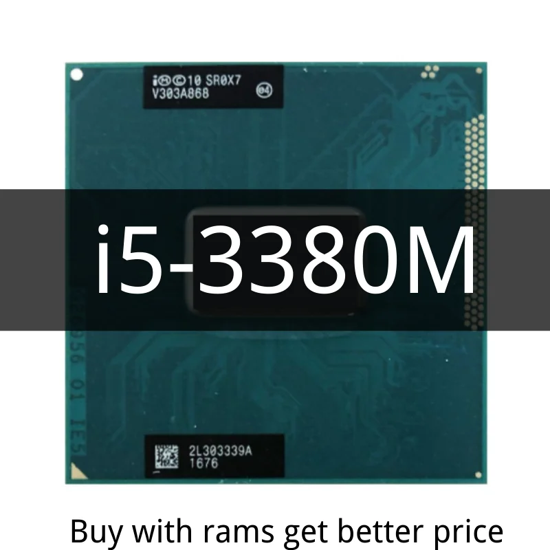 Core i5-3380M i5 3380M SR0X7 2.9 GHz Dual-Core Quad-Thread CPU Processor 3M 35W Socket G2 / rPGA988B
Core i5-3380M i5 3380M SR0X7 2.9 GHz Dual-Core Quad-Thread CPU Processor 3M 35W Socket G2 / rPGA988B