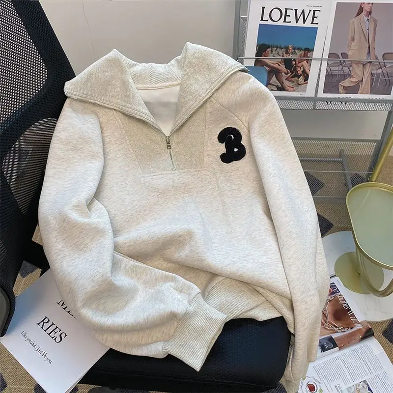 Autumn Winter Clothes Women 2023 New In Gray Sweatshirts Long Sleeve Top Korean Fashion Streetwear Half Open Collar Pullover
Autumn Winter Clothes Women 2023 New In Gray Sweatshirts Long Sleeve Top Korean Fashion Streetwear Half Open Collar Pullover