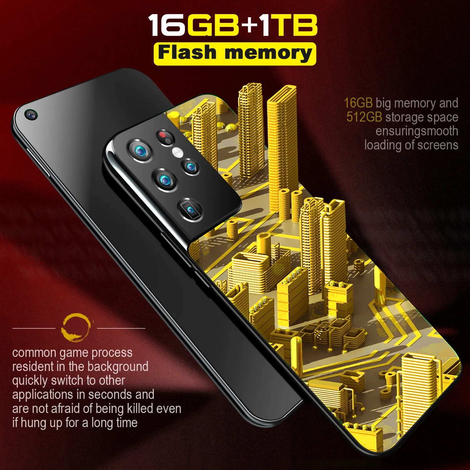 Hot-sale S21ultra 16GB+1TB 7.3 inch Deca core Android 10 Face Access mobile phone
Hot-sale S21ultra 16GB+1TB 7.3 inch Deca core Android 10 Face Access mobile phone