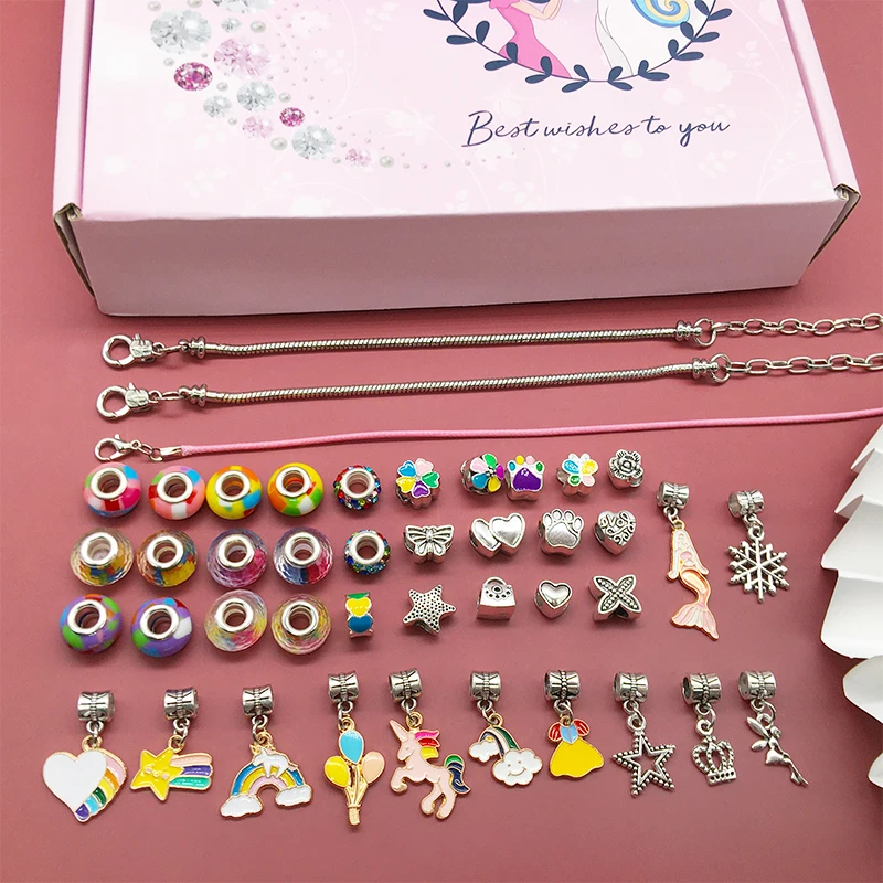 DIY Charm Bracelet Necklaces Jewelry Making Kit with Unicorn Gift Box for Girls Women Valentines Birthday Christmas Gift
DIY Charm Bracelet Necklaces Jewelry Making Kit with Unicorn Gift Box for Girls Women Valentines Birthday Christmas Gift