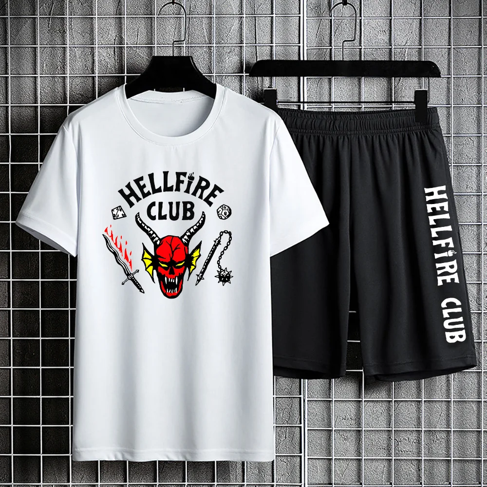 Hellfire Club Large Size Short Sleeve Suit Black White Suit Harajuku Y2k Short Sleeve Set Summer Pure Colour Suit for Men Women
Hellfire Club Large Size Short Sleeve Suit Black White Suit Harajuku Y2k Short Sleeve Set Summer Pure Colour Suit for Men Women