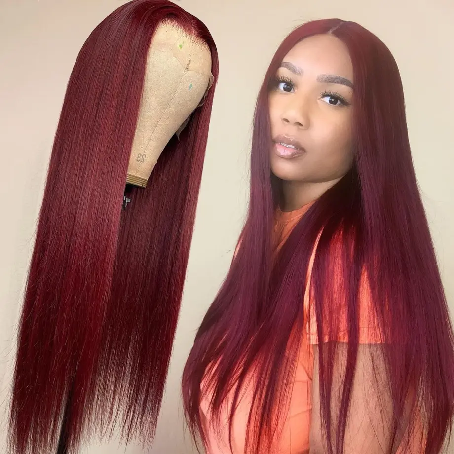99J Burgundy Straight Hair 13x4 HD Transparent Lace Front Wig for Women Brazilian Human Hair Bone Straight Burgundy Lace Closure
99J Burgundy Straight Hair 13x4 HD Transparent Lace Front Wig for Women Brazilian Human Hair Bone Straight Burgundy Lace Closure