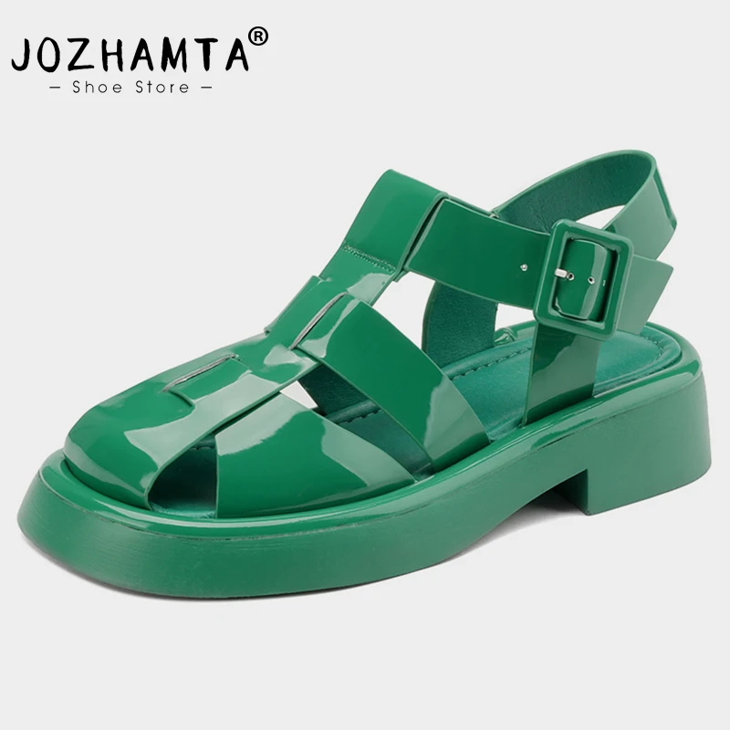 Женские летние туфли JOZHAMTA, размеры 34-40, летняя обувь в римском стиле на среднем каблуке, женские сандалии на платформе с Т-образным ремешком, повседневные офисные сандалии
Женские летние туфли JOZHAMTA, размеры 34-40, летняя обувь в римском стиле на среднем каблуке, женские сандалии на платформе с Т-образным ремешком, повседневные офисные сандалии