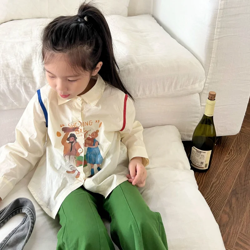 2023 Spring children cartoon printed fashion Lapel shirt boys and girls color contrast long sleeve shirt Tops
2023 Spring children cartoon printed fashion Lapel shirt boys and girls color contrast long sleeve shirt Tops