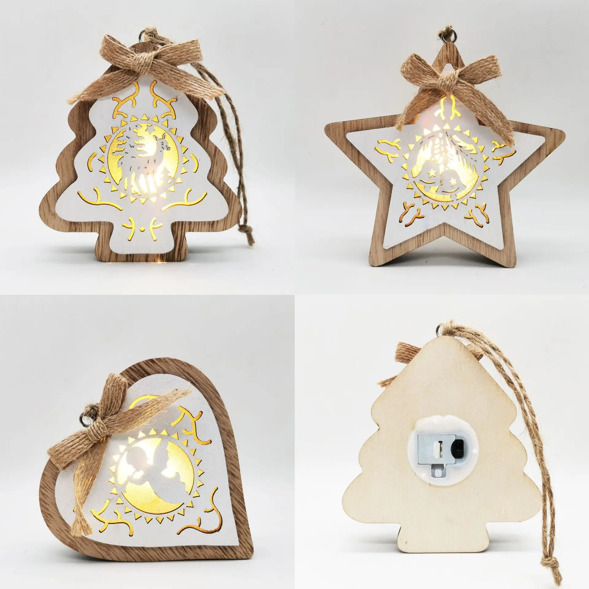 DIY Wood Crafts Christmas led light Wooden Pendants Ornaments Xmas Tree Ornaments Christmas Party Decorations for home
DIY Wood Crafts Christmas led light Wooden Pendants Ornaments Xmas Tree Ornaments Christmas Party Decorations for home
