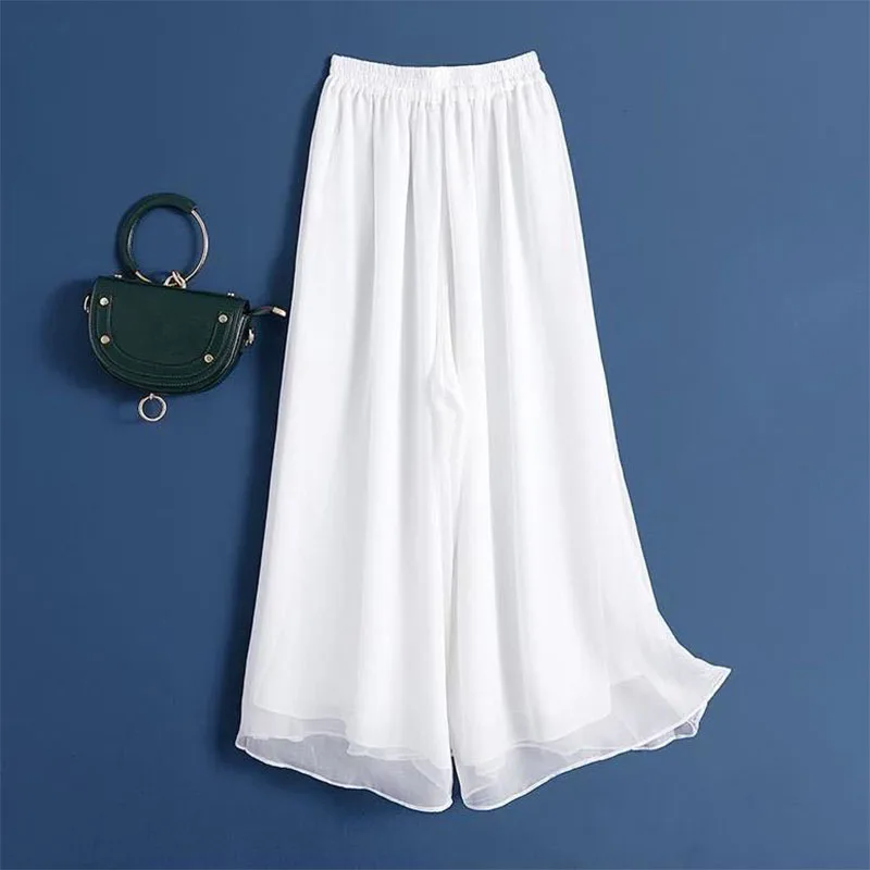Fashion Woman Casual Chiffon Wide Leg Pants Big Size Loose Solid White Elastic Band High Waist Female Clothing Oversize Trousers
Fashion Woman Casual Chiffon Wide Leg Pants Big Size Loose Solid White Elastic Band High Waist Female Clothing Oversize Trousers