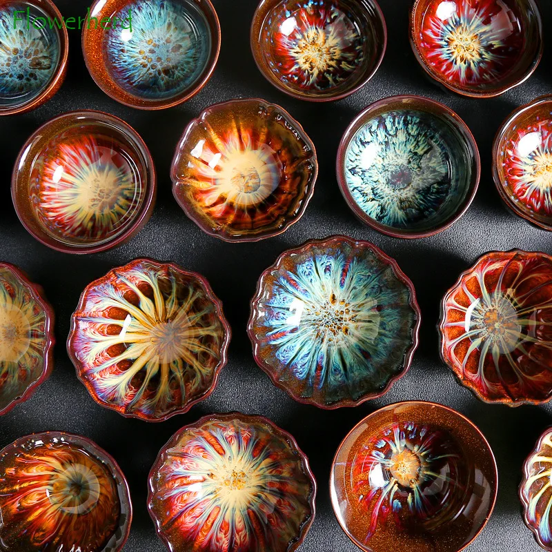 Kiln Glaze Ceramic Tea Cup Pottery Tea Bowl Teaware Kung Fu Tea Set Cup Kiln Change Sand Gold Cup Special-shaped Water Cup
Kiln Glaze Ceramic Tea Cup Pottery Tea Bowl Teaware Kung Fu Tea Set Cup Kiln Change Sand Gold Cup Special-shaped Water Cup