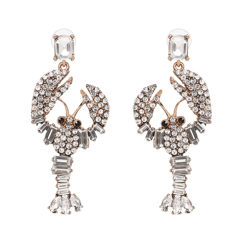 Harong Lobster Earring Trendy Punk Full Diamond Animal Earrings Party Jewelry Accessories for Woman Christmas Gift
Harong Lobster Earring Trendy Punk Full Diamond Animal Earrings Party Jewelry Accessories for Woman Christmas Gift