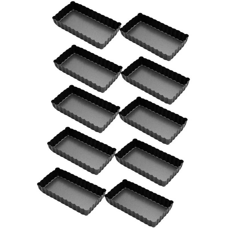 10 Pack Tart Pans with Removable Bottom, Rectangular Baking Pan Non-Stick Cake Tin for Oven and Insta Pot Baking
10 Pack Tart Pans with Removable Bottom, Rectangular Baking Pan Non-Stick Cake Tin for Oven and Insta Pot Baking