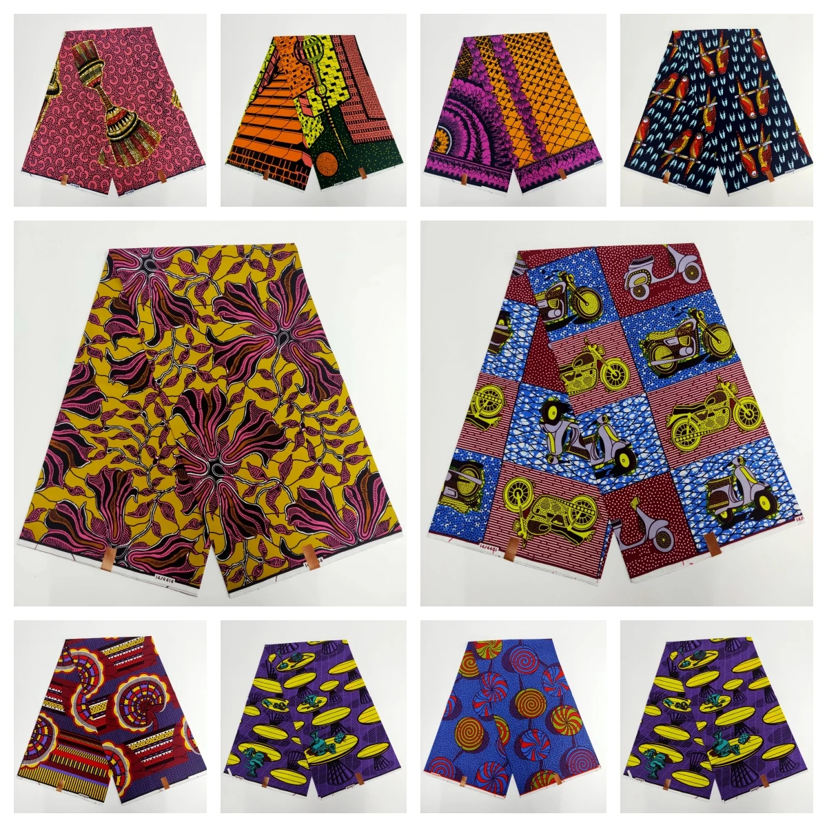 

Ткань из Анкары, Африканский настоящий восковой принт, 100% хлопок, швейный материал для платья, 2023, Высококачественная восковая ткань, Африканский хлопок, 6 ярдов