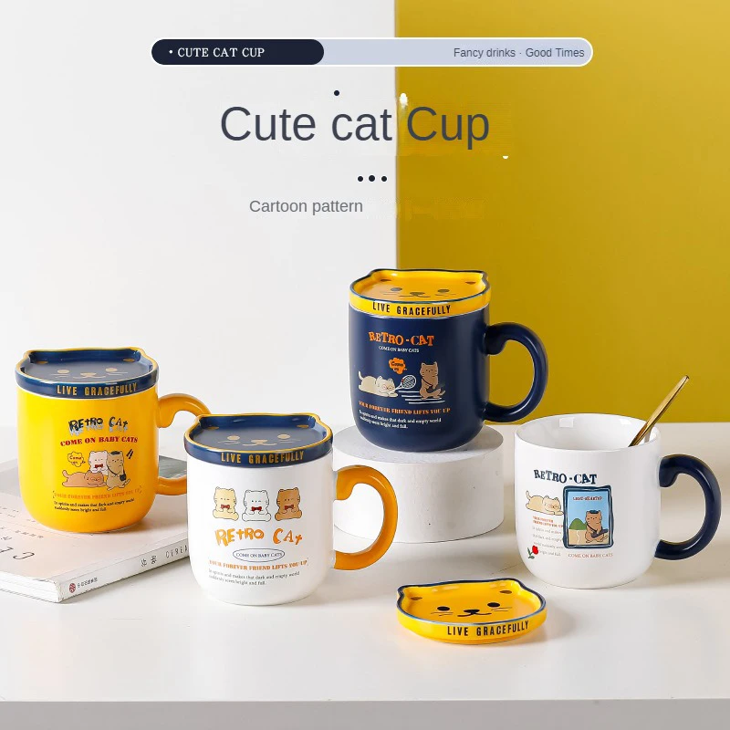 Cat Mug Coffee Cup 12.8oz 1set Creative Ceramic Cup Set Cute Water Cup with Lid Spoon Cup Lid Gift Box Suitable for Gift Giving
Cat Mug Coffee Cup 12.8oz 1set Creative Ceramic Cup Set Cute Water Cup with Lid Spoon Cup Lid Gift Box Suitable for Gift Giving