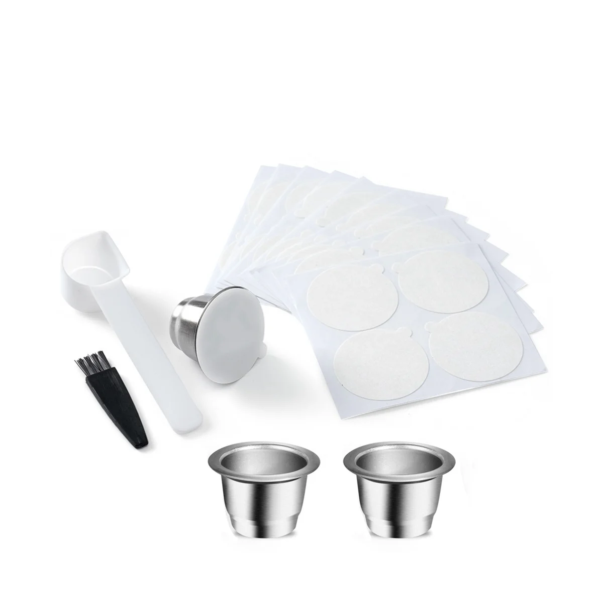 Stainless Steel for Coffee Capsule with Disposible Foils Seals Easy Clean Reusable Cup Body,A
Stainless Steel for Coffee Capsule with Disposible Foils Seals Easy Clean Reusable Cup Body,A