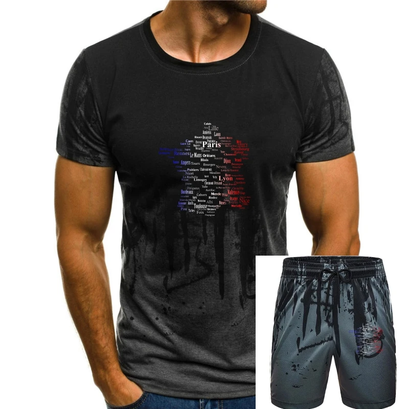

france outline cities flag paris marseille europe t shirt men Design 100% cotton size S-3xl Fitness fashion summer tshirt