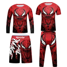 New Jiu Jitsu T-shirt For Kid MMA Shorts Bjj Rashguard Kids 4pcs/set Boy Boxe kickboxing Mma Compression Clothing Children Suit