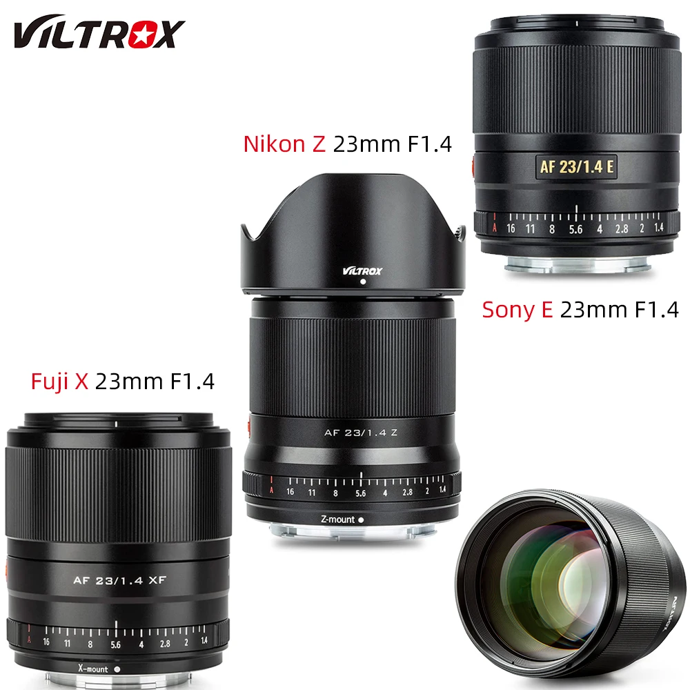 

VILTROX 23mm F1.4 Auto Focus Large Aperture Portrait Lens for Fujifilm Fuji X mount Nikon Z Sony E-mount Camera Lenses