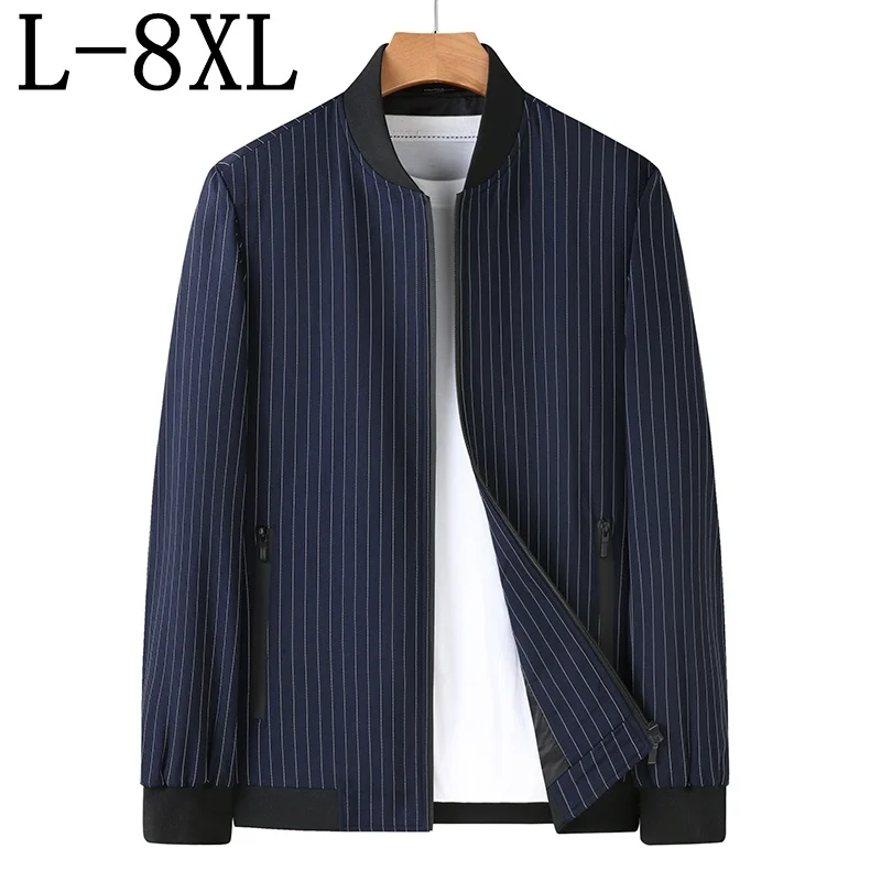 7XL 8XL 6XL New Brand Designer Autumn Casual Striped Jackets For Men Clothing Fashion Mens Bomber Jacket Classic Loose Male Coat
7XL 8XL 6XL New Brand Designer Autumn Casual Striped Jackets For Men Clothing Fashion Mens Bomber Jacket Classic Loose Male Coat