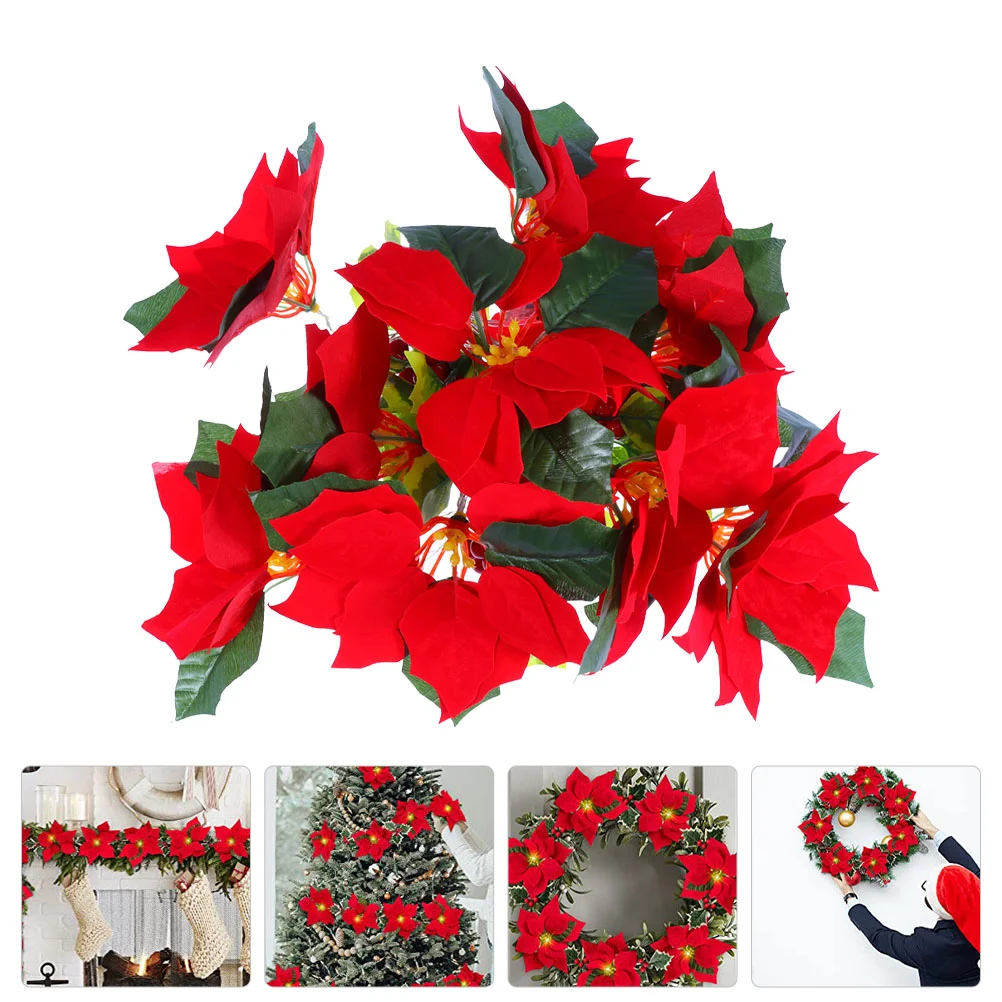 Xmas Flower Garland Poinsettia String Lights Outdoor Pendant Festival Party Decor 
Xmas Flower Garland Poinsettia String Lights Outdoor Pendant Festival Party Decor