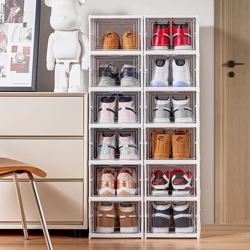 Foldable Shoes Box Dustproof Plastic Shoe Box Stackable Cabinet Storage Box Shoes Organizers Shoe Rack Cabinets Cupboards
Foldable Shoes Box Dustproof Plastic Shoe Box Stackable Cabinet Storage Box Shoes Organizers Shoe Rack Cabinets Cupboards
