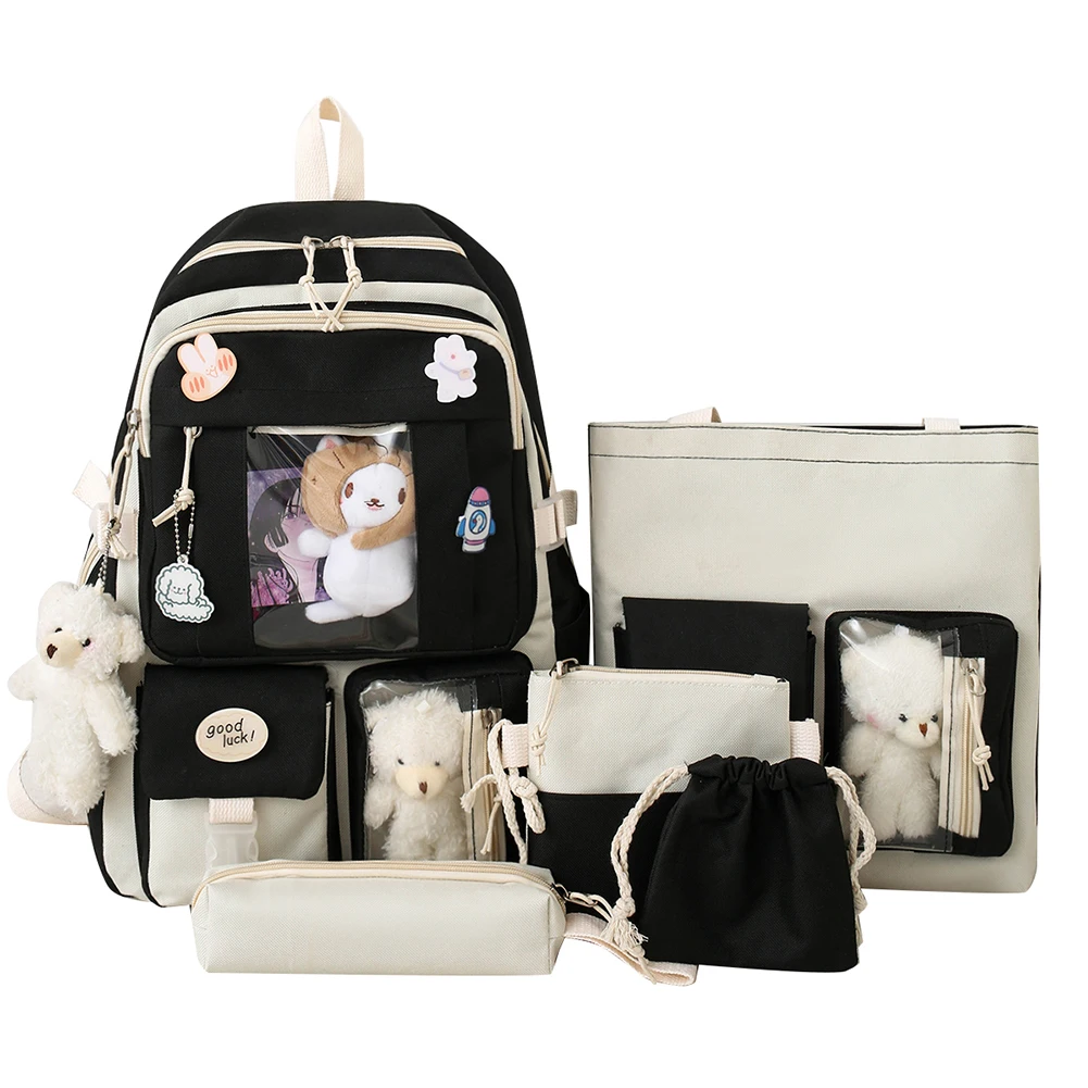 5pcs/set Japanese High School Girls Backpack School Bags Kawaii Cute Mochila Multi Pockets Backpacks for Teenage Girls Bookbags
5pcs/set Japanese High School Girls Backpack School Bags Kawaii Cute Mochila Multi Pockets Backpacks for Teenage Girls Bookbags