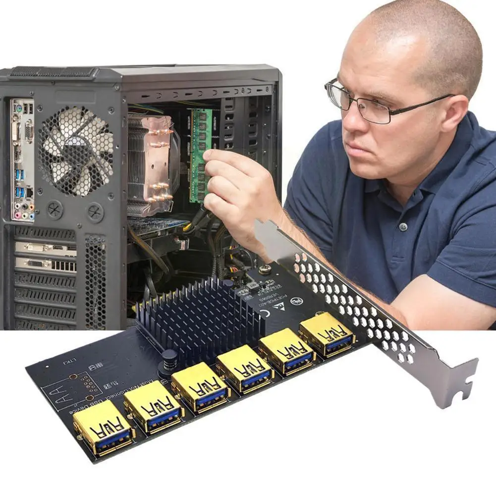 Pci множитель Pcie от 1 до 6/7 USB 6/7 Райзер-карта Pcie от 1 до USB Райзер-карта для майнинга Btc D6i0
Pci множитель Pcie от 1 до 6/7 USB 6/7 Райзер-карта Pcie от 1 до USB Райзер-карта для майнинга Btc D6i0