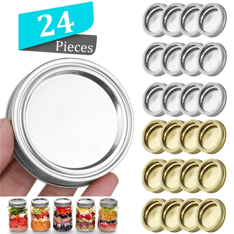 24set Regular Mouth Mason Jar Lids Bands Whorl Leak Proof Mason Canning Jar Caps With Wide Mouth Canning Covers Sealing Ring
24set Regular Mouth Mason Jar Lids Bands Whorl Leak Proof Mason Canning Jar Caps With Wide Mouth Canning Covers Sealing Ring