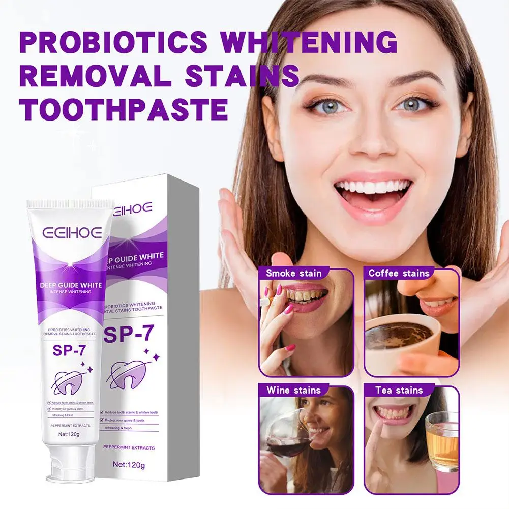 120g Purple Safe Teeth Whitening Toothpaste Teeth Cleaning Stains Dental Remove Breath Care Yellow Toothpaste Fresh L8O8
120g Purple Safe Teeth Whitening Toothpaste Teeth Cleaning Stains Dental Remove Breath Care Yellow Toothpaste Fresh L8O8