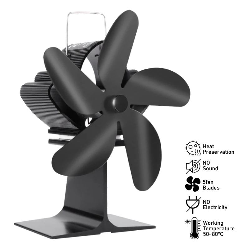 5 Blades Heat Powered Black Stove Fan Log Wood Burner Eco-fan Quiet Home Outdoor Fireplace Fan Efficient Heat Distribution
5 Blades Heat Powered Black Stove Fan Log Wood Burner Eco-fan Quiet Home Outdoor Fireplace Fan Efficient Heat Distribution