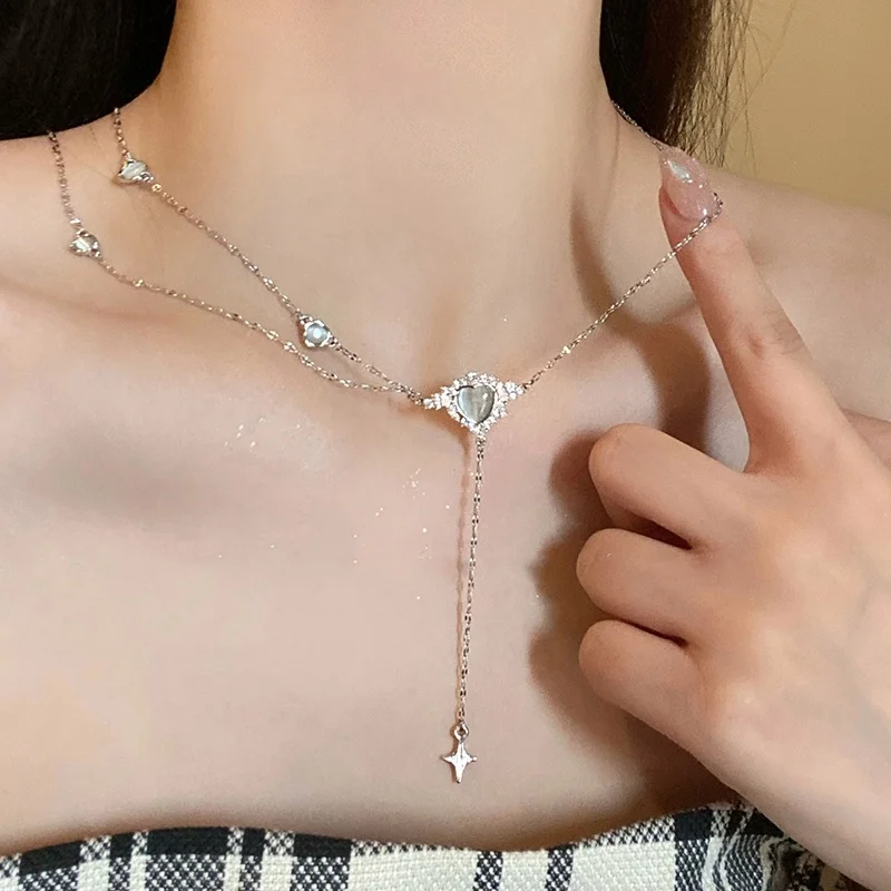 Kpop Fashion Trend Shiny Zircon Opal Heart Pendant Choker Chain Necklace For Women Girls Party Y2K Aesthetic Jewelry Accessories
Kpop Fashion Trend Shiny Zircon Opal Heart Pendant Choker Chain Necklace For Women Girls Party Y2K Aesthetic Jewelry Accessories