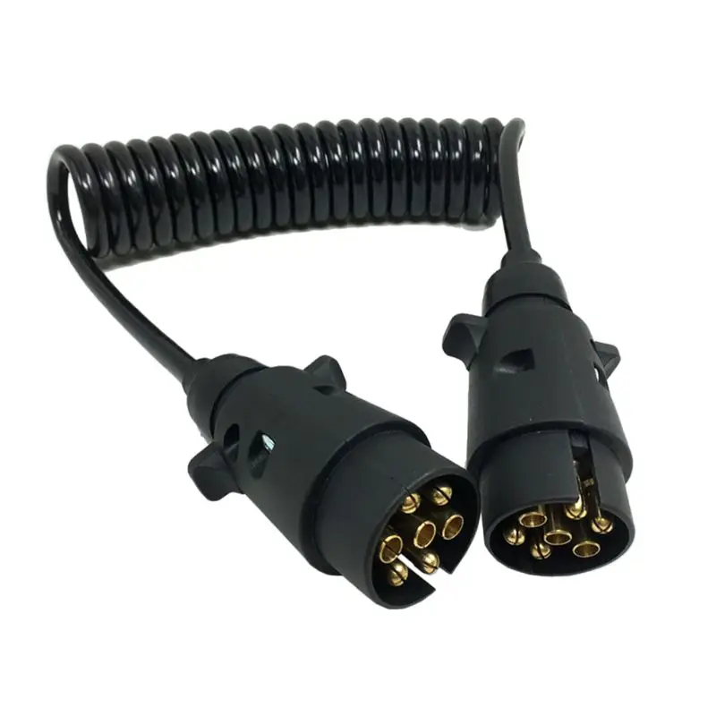 

Гибкий витой кабельный разъем для прицепов, 7-контактный адаптер жгута проводов прицепа, адаптер для буксировочного устройства,
