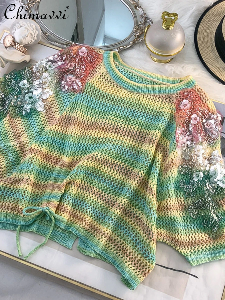 Exquisite Flowers Thin Hollow Out Knitted Top Women's 2022 Summer New Fashion Design Loose Multicolor Drawstring Short Pullover
Exquisite Flowers Thin Hollow Out Knitted Top Women's 2022 Summer New Fashion Design Loose Multicolor Drawstring Short Pullover