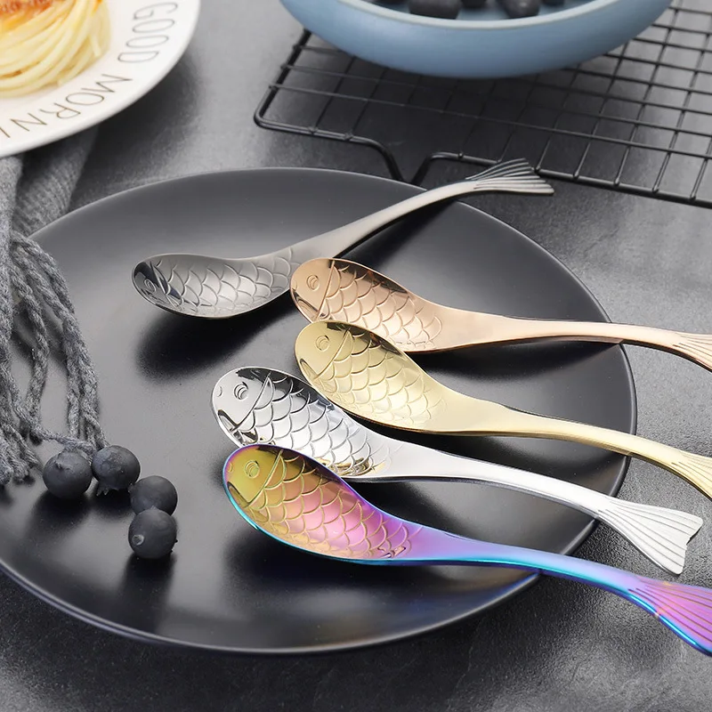 304 Stainless Steel Spoon Cooking Restaurant Creative Fish Cartoon PVD Titanium-plated Spoon Gift Picnic Camping Equipment
304 Stainless Steel Spoon Cooking Restaurant Creative Fish Cartoon PVD Titanium-plated Spoon Gift Picnic Camping Equipment