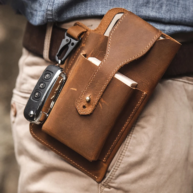 Waist Bag Men Genuine Leather Belt Bum Leg Hip Packs for Men 6-7.5inch Cell Phone Cigarette Lighter Box Case Outdoor Pouch
Waist Bag Men Genuine Leather Belt Bum Leg Hip Packs for Men 6-7.5inch Cell Phone Cigarette Lighter Box Case Outdoor Pouch