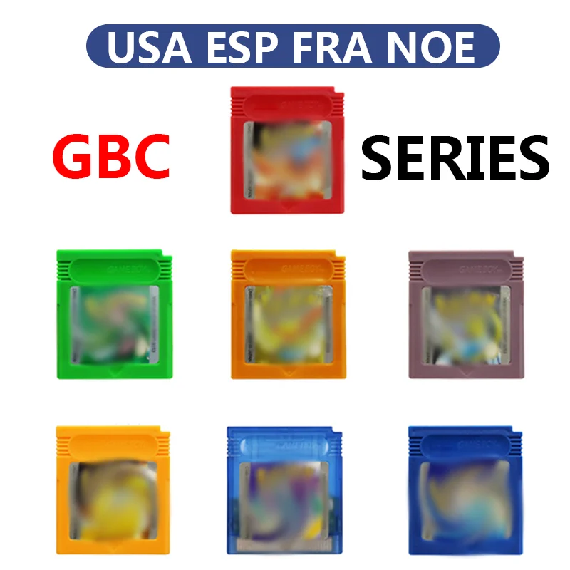 Poke GBC Series 16-bit USA/FRA/EUR/NOE/ESP Video Game Cartridge Console Red Yellow Blue Green Crysta Golden Sliver Version
Poke GBC Series 16-bit USA/FRA/EUR/NOE/ESP Video Game Cartridge Console Red Yellow Blue Green Crysta Golden Sliver Version