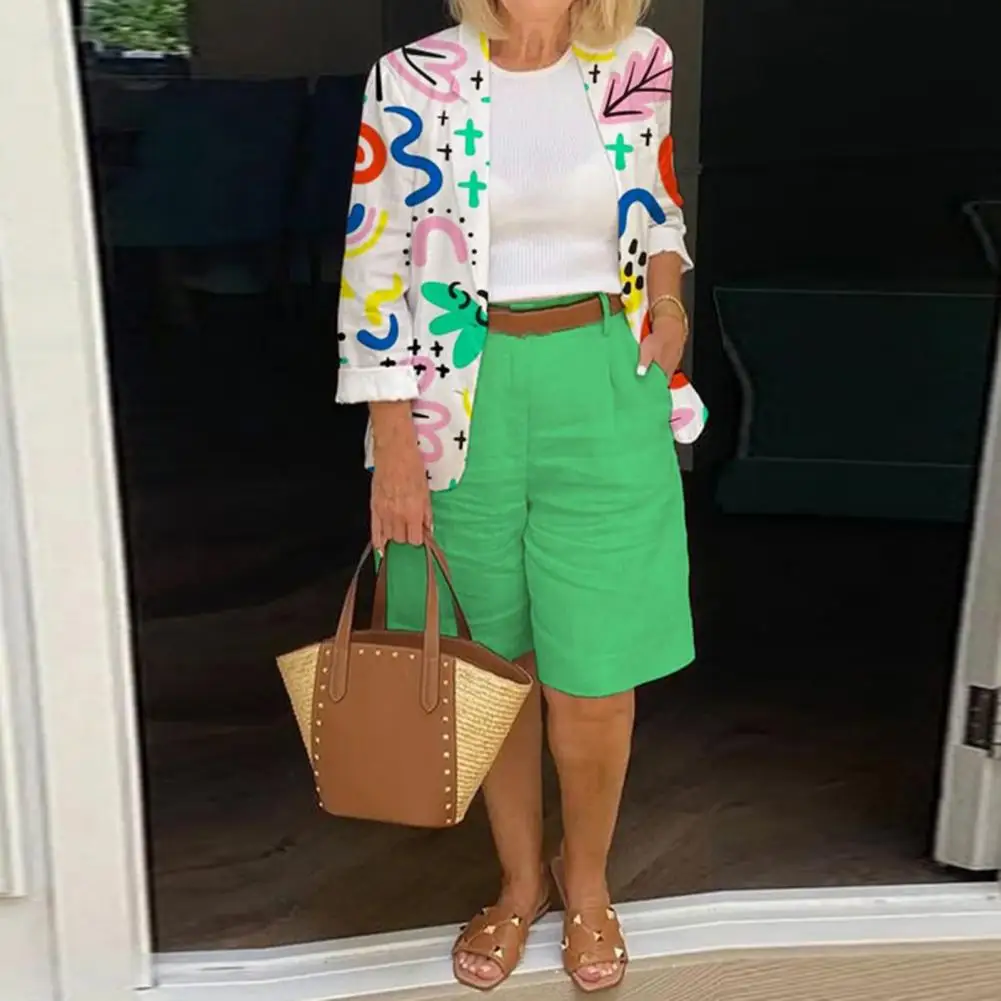 Lapel Long Sleeve High Waist Wide Leg Pockets Women Outfit Summer Casual Printing Blazer Coat Shorts Set
Lapel Long Sleeve High Waist Wide Leg Pockets Women Outfit Summer Casual Printing Blazer Coat Shorts Set