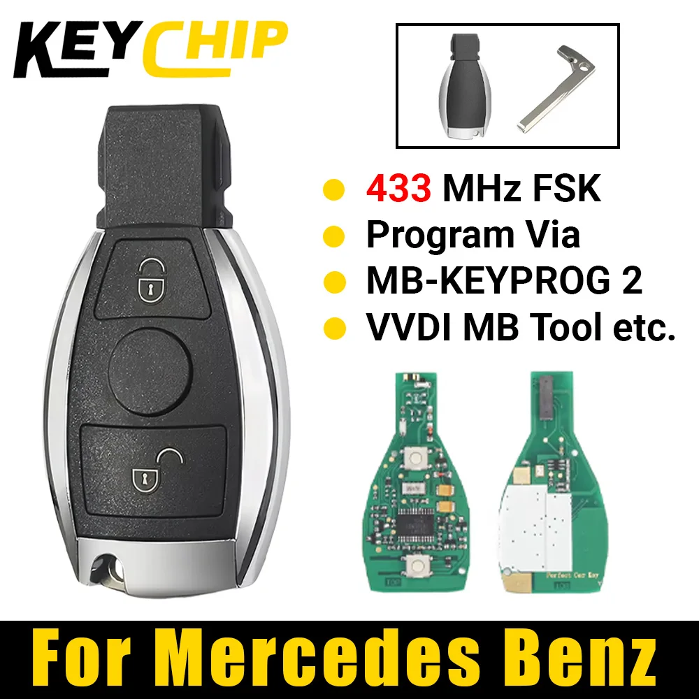 KC VVDI MB Tool и т. д. Умный дистанционный автомобильный брелок для Mercedes Benz, 2 кнопки, 433 МГц, европейская версия, программа BGA и NEC через MB-KEYPROG 2
KC VVDI MB Tool и т. д. Умный дистанционный автомобильный брелок для Mercedes Benz, 2 кнопки, 433 МГц, европейская версия, программа BGA и NEC через MB-KEYPROG 2