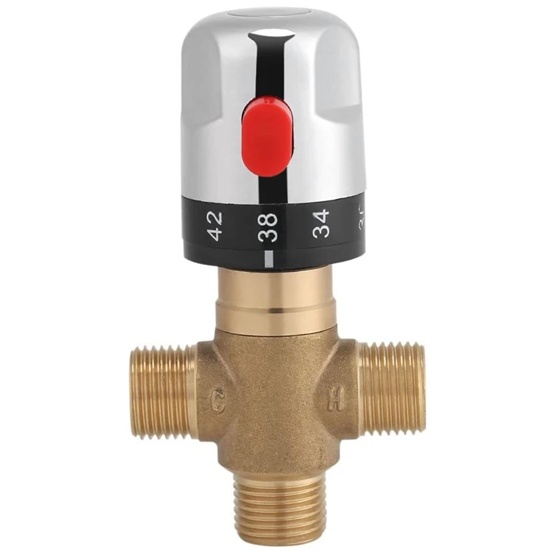 Thermostatic Mixing Valve Solid Brass G1/2 For Shower System Water Temperature Control Pipe Basin Thermostat Control
Thermostatic Mixing Valve Solid Brass G1/2 For Shower System Water Temperature Control Pipe Basin Thermostat Control