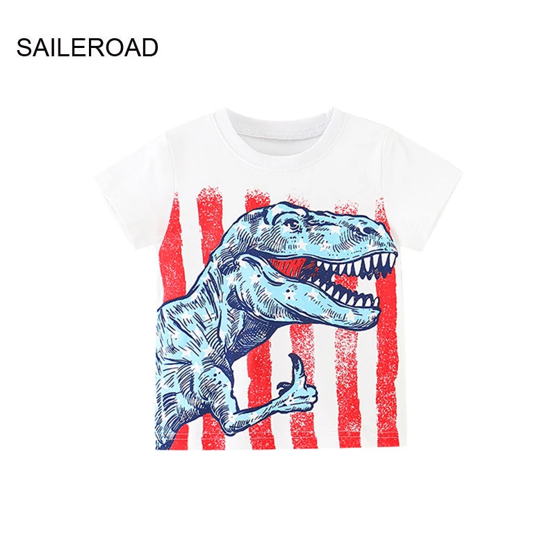 SAILEROAD Summer T Shirt Cotton Short Sleeve Cartoon Dinosaur T-shirts Kids Tee Girl Tops Boys Children Clothes
SAILEROAD Summer T Shirt Cotton Short Sleeve Cartoon Dinosaur T-shirts Kids Tee Girl Tops Boys Children Clothes