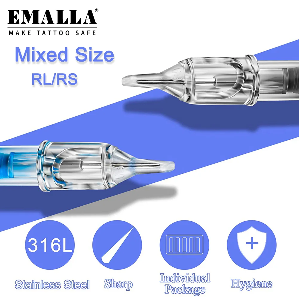 EMALLA 20Pcs Mixed Sterilized Tattoo Cartridge Needles Round Liner Shader 3RL 5RL 5RS 7RS Size for Cartridge Tattoo Supplies
EMALLA 20Pcs Mixed Sterilized Tattoo Cartridge Needles Round Liner Shader 3RL 5RL 5RS 7RS Size for Cartridge Tattoo Supplies