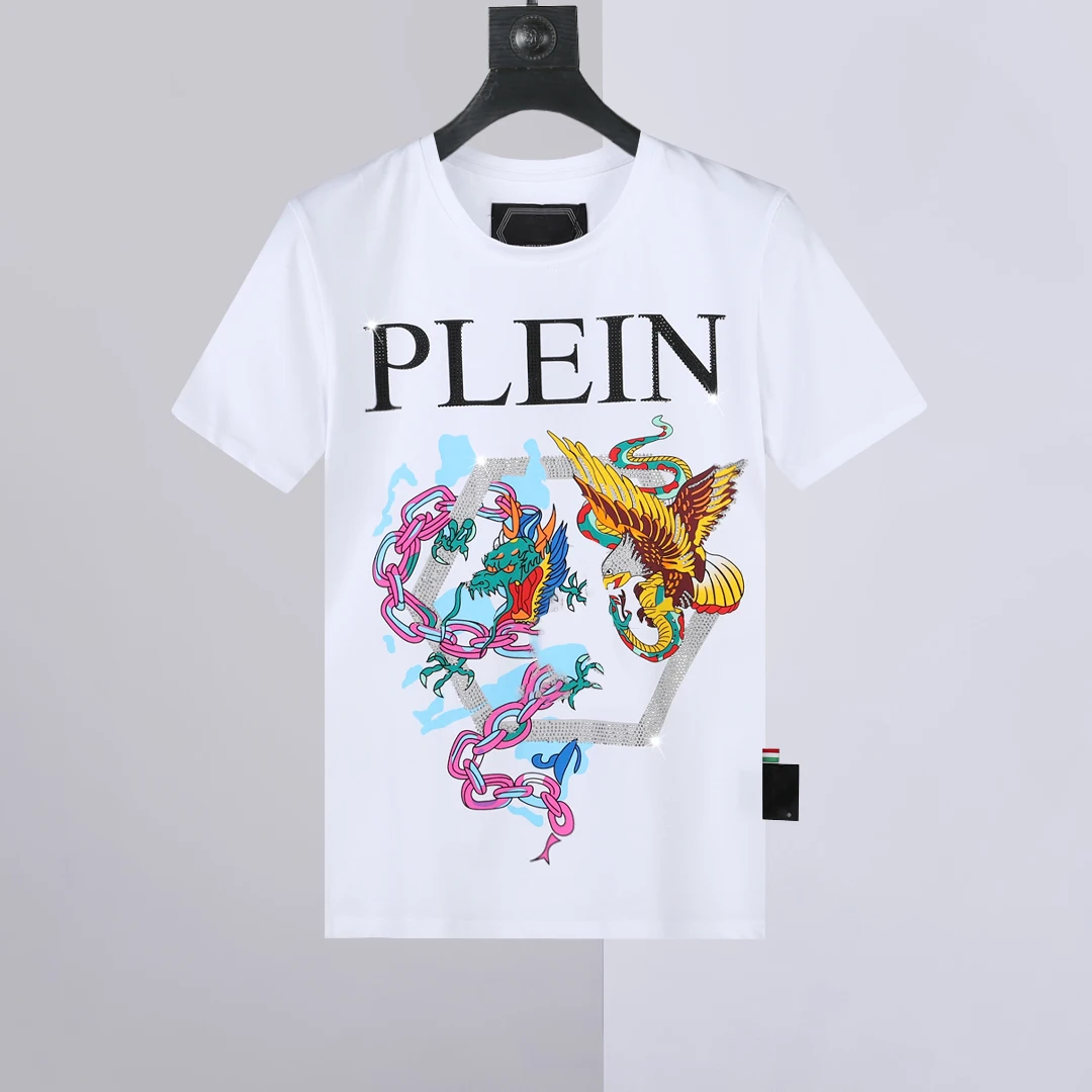 2022 summer new short sleeved men's cotton iron chain dragon and phoenix pattern hot diamond top slim fitting T-shirt fashion
2022 summer new short sleeved men's cotton iron chain dragon and phoenix pattern hot diamond top slim fitting T-shirt fashion